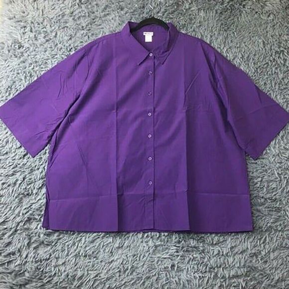 American Sweetheart Women’s Chambray Button Up 3/4 Sleeve Top Shirt Size 3X NWOT - Picture 1 of 3